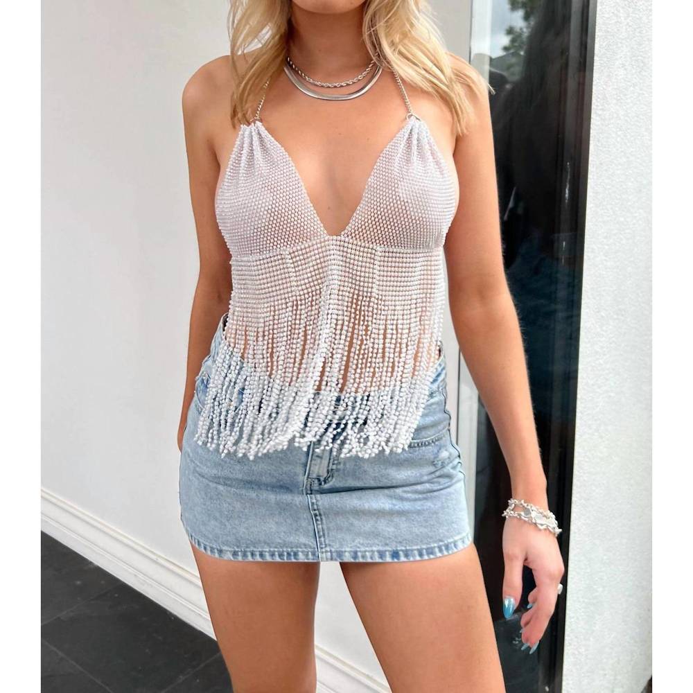 NEW MAGIC silverado fringe top in white